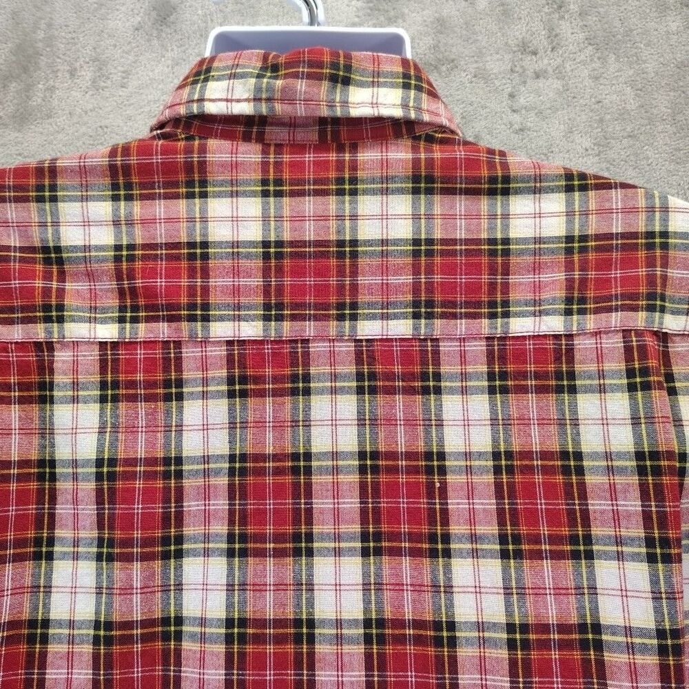 Carhartt Mens Sz M Red Black White Button Down Shirt Long Sleeve Plaid Casual - Picture 12 of 13